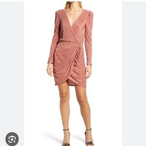 NWT Halogen plisse faux wrap minidress - size M